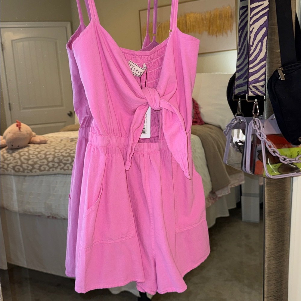 pink seaspice tie romper